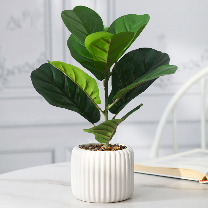 Rubber Plant Ficus - 38 سنتيمتر شجرة اللبخ وهمية الاصطناعي