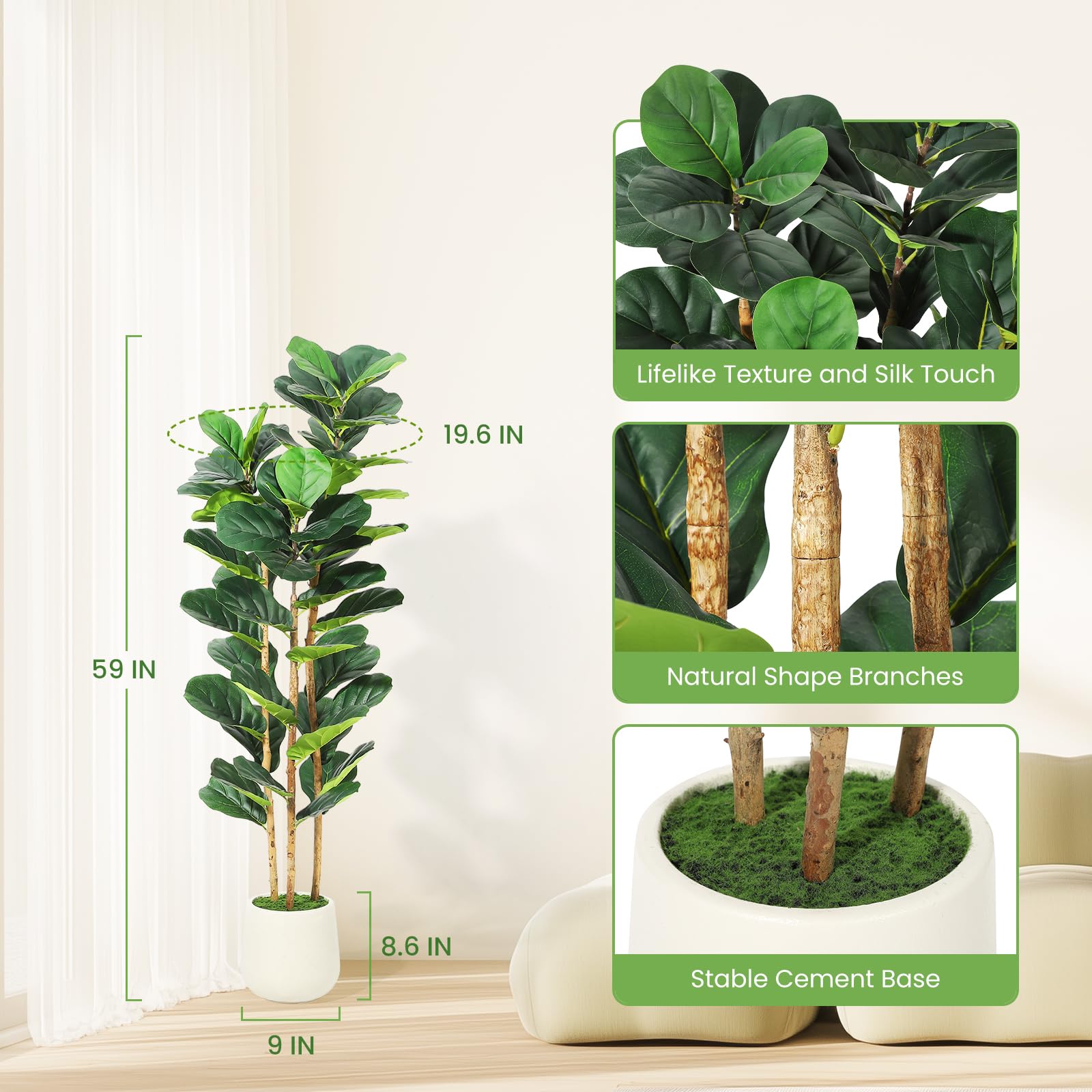 شجرة تين صناعية بارتفاع 5/6/7  - مراجعة Rubber Plant Ficus وسعره